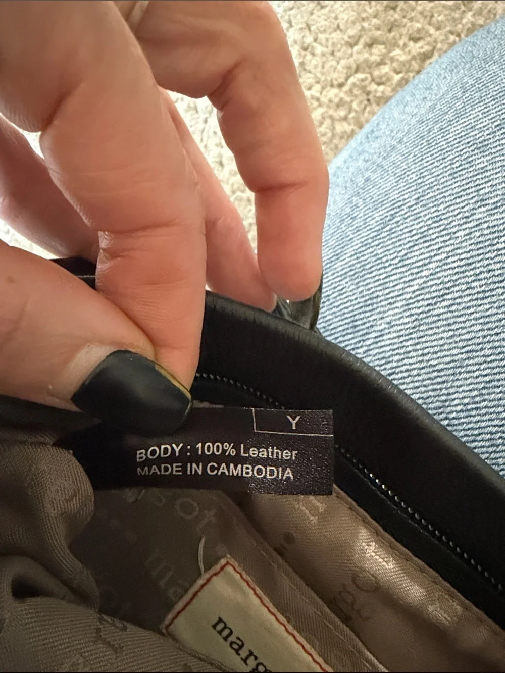 Margot by Anthropologie Black Leather Crossbody with Front Slip Pocket